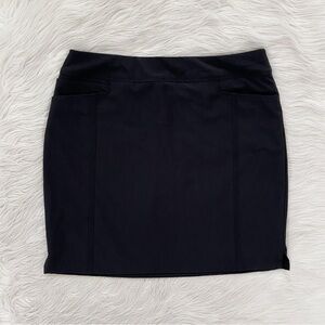 Adidas Black Mid Rise Pull On Skort Modest Athletic Climachill Golf Tennis Skirt